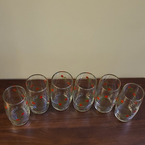 Vintage tall juice glass set - Picture 5 of 8